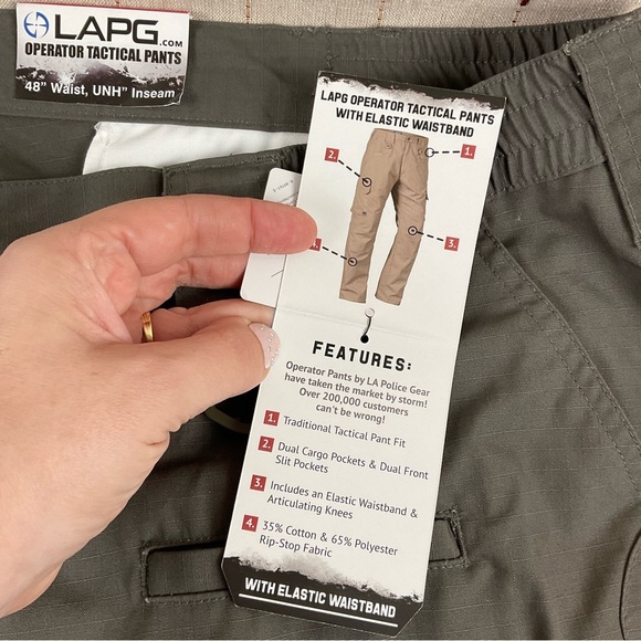 LAPG LA Police Gear Operator Tactical Pants 48 W Unhemmed Teflon Fabric Cargo - Picture 3 of 11